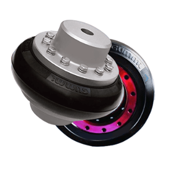 Acoplamento flexível tipo BR, absorve desalinhamentos e vibrações entre eixos rotativos em equipamentos industriais